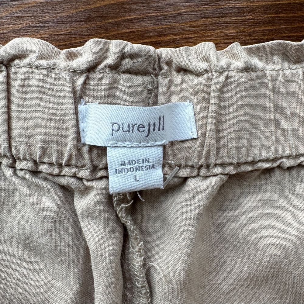 J Jill Tencel Beige Wide Leg Crop Pants - Picture 4 of 8